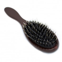 Bristle hair brush - dark brown wood