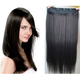 24 inches one piece full head 5 clips clip in kanekalon weft straight – black