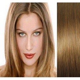 Clip in vlasy 43cm 100% lidské - REMY 70g – světle hnědá