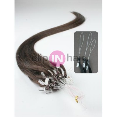 Vlasy pro metodu Micro Ring / Easy Loop / Easy Ring / Micro Loop 50cm – tmavě hnědé 