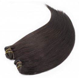 20 inch (50cm) Deluxe clip in human REMY hair - natural black