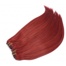 28 inch (70cm) Deluxe clip in human REMY hair - copper red