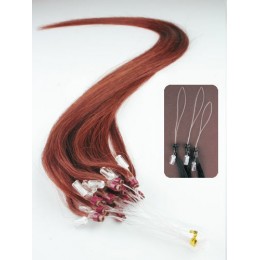 24 inch (60cm) Micro ring human hair extensions - copper red