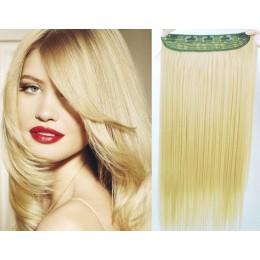 20 inches one piece full head 5 clips clip in hair weft extensions straight – natural blonde