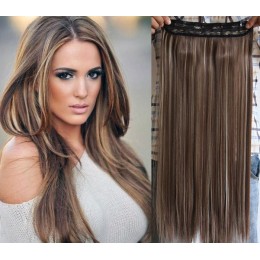 20 inches one piece full head 5 clips clip in hair weft extensions straight – platinum blonde