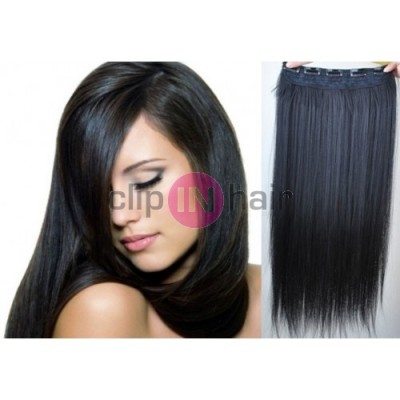 Clip in pás japonský kanekalon 63cm rovný – černá
