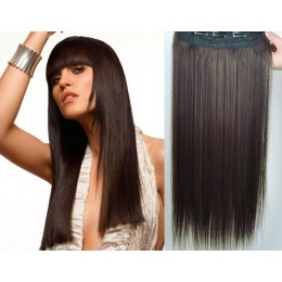 24 inches one piece full head 5 clips clip in kanekalon weft straight – natural black