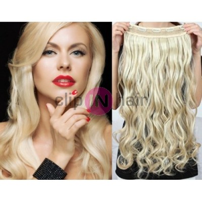 Clip in pás japonský kanekalon 63cm vlnitý – platina