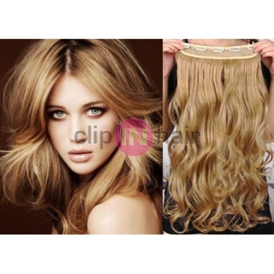 Clip in pás japonský kanekalon 63cm vlnitý – přírodní / světlejší blond