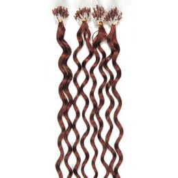 24 inch (60cm) Micro ring / easy ring human hair extensions curly - copper red