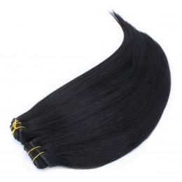 20 inch (50cm) Deluxe clip in human REMY hair - black